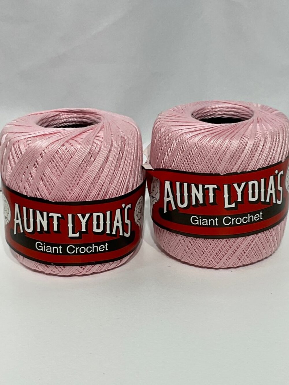 Aunt Lydias Pink 100% Cotton Crochet Thread Bundle of 2 Vintage 90s